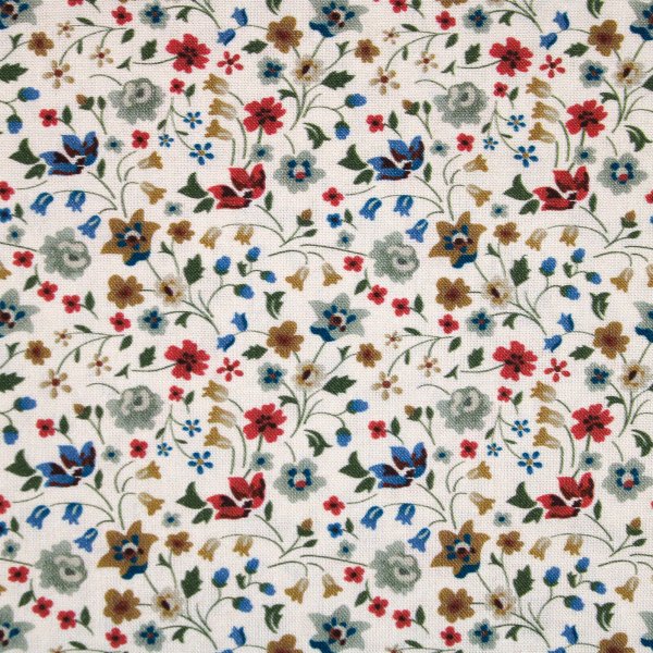Popeline Baumwolle romantisches Blumenmeer creme