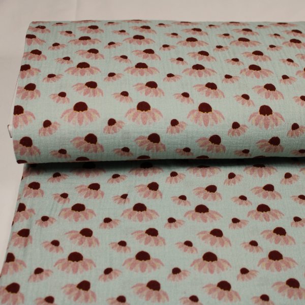Musselin Double Gauze „Sonnenhut“ in zartem mint