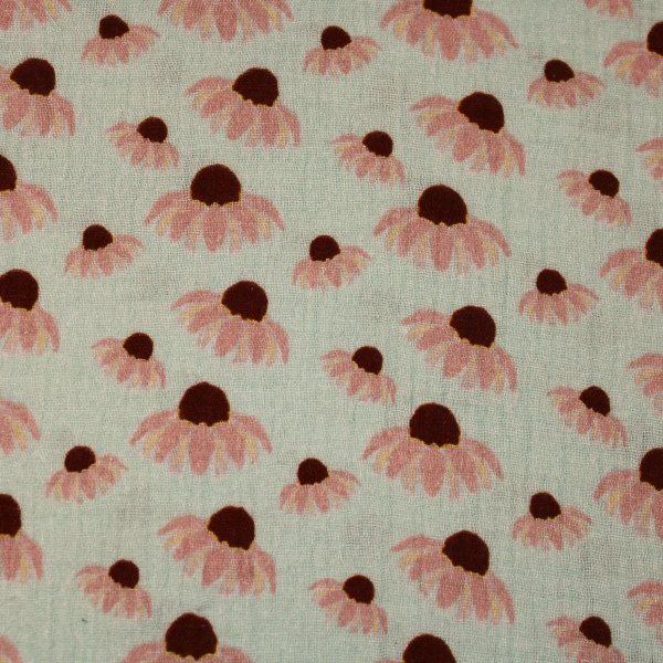 Musselin Double Gauze „Sonnenhut“ in zartem mint