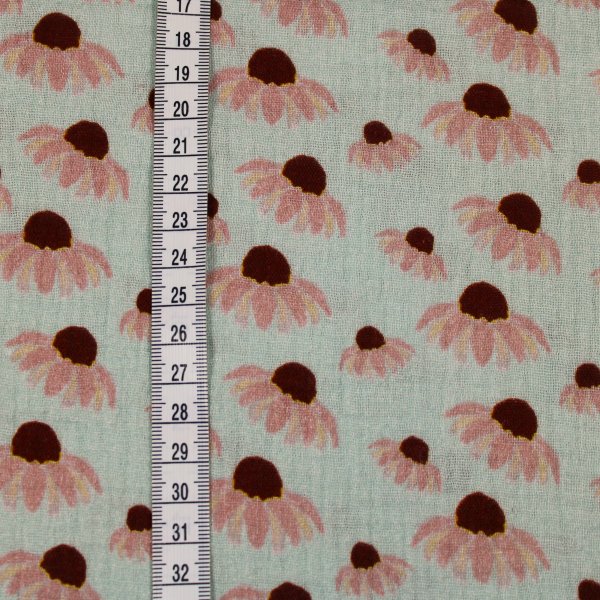 Musselin Double Gauze „Sonnenhut“ in zartem mint