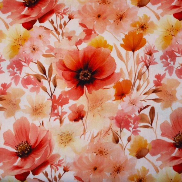 Eigenproduktion Musselin Double Gauze Blütenzauber rose´/ apricot