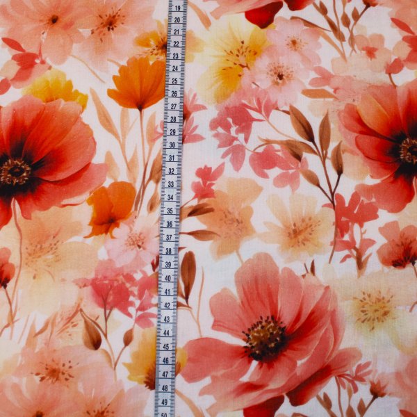 Eigenproduktion Musselin Double Gauze Blütenzauber rose´/ apricot
