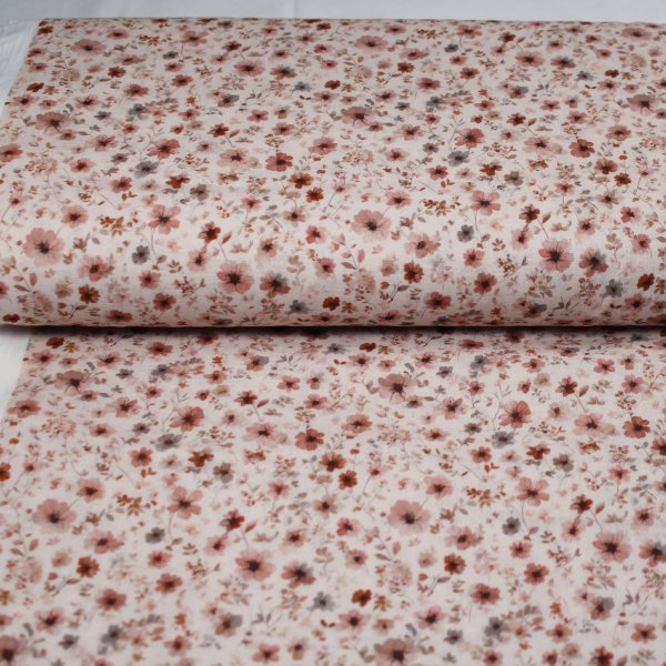 Eigenproduktion Musselin / Double Gauze Florale Eleganz creme rose´