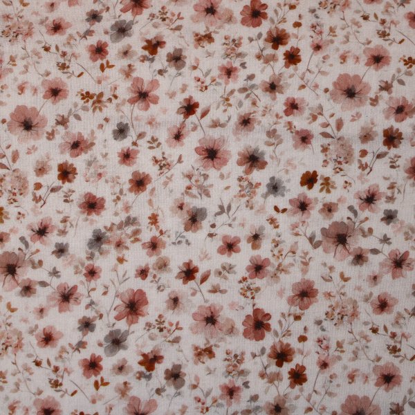 Eigenproduktion Musselin / Double Gauze Florale Eleganz creme rose´