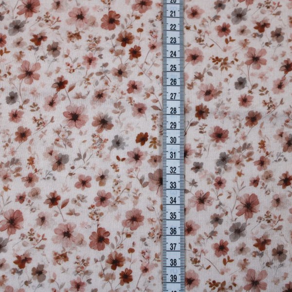 Eigenproduktion Musselin / Double Gauze Florale Eleganz creme rose´