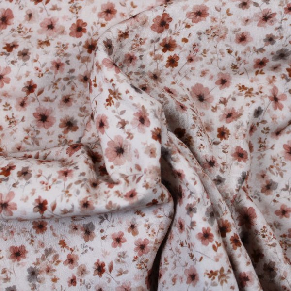 Eigenproduktion Musselin / Double Gauze Florale Eleganz creme rose´