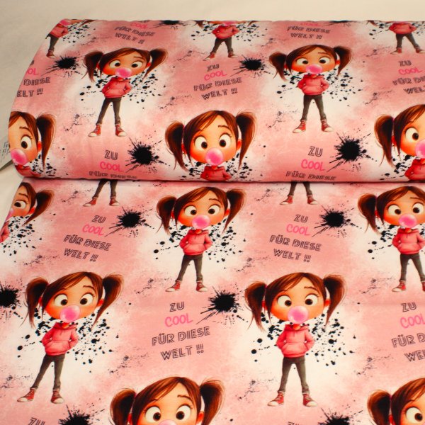 Eigenproduktion Baumwolljersey Cool Girl -rosa