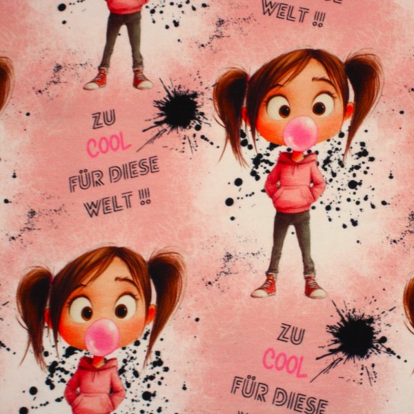 Eigenproduktion Baumwolljersey Cool Girl -rosa