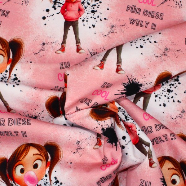 Eigenproduktion Baumwolljersey Cool Girl -rosa