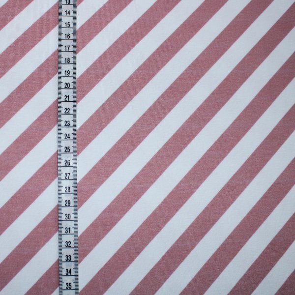 Eigenproduktion Baumwolljersey Softstreifen in rosa-weiss