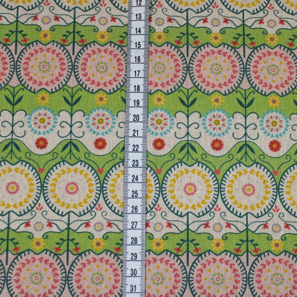 Canvas Baumwolle Leinenoptik Retro Blumen