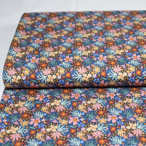 Popeline Baumwollstoff Blumenmeer