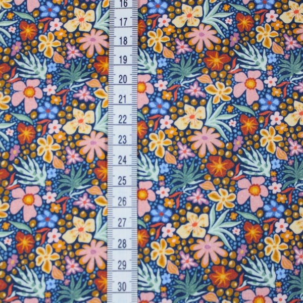 Popeline Baumwollstoff Blumenmeer