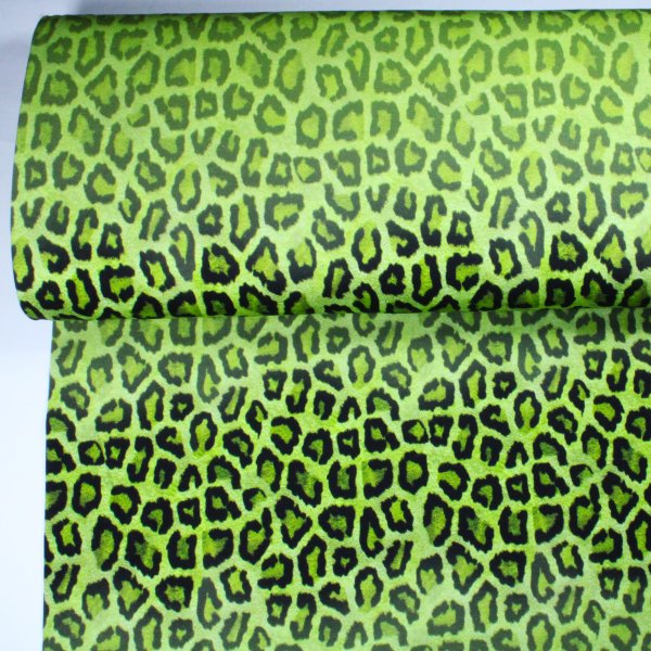 Baumwolljersey Gradient Leopard Farbverlauf grün