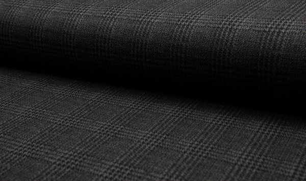 Jacquard Classic Jerseystoff Hahnentritt grau schwarz