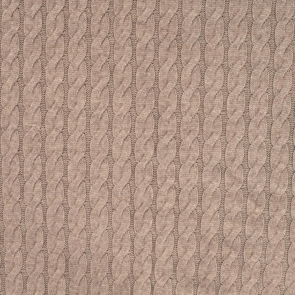 Strickstoff„Nordic Cable Matilda“ – Zopfmuster,  taupe meliert