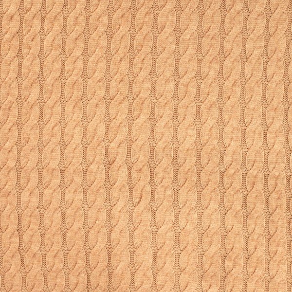 Strickstoff„Nordic Cable Matilda“ – Zopfmuster,  cognac meliert