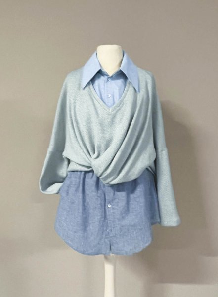 Leinen- Baumwoll Mischgewebe "Paul" hellbeige meliert gestreift