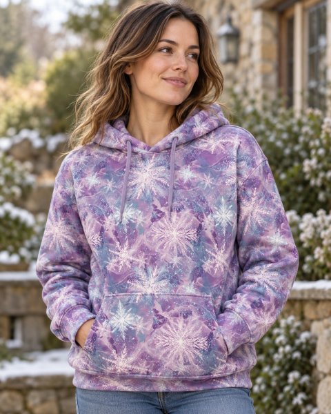 Modal French Terry Eisblumen Lila – Christiane Zielinski
