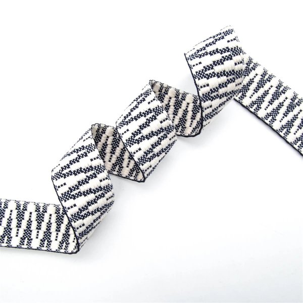 Gurtband 40mm Chevron wollweiss/navy