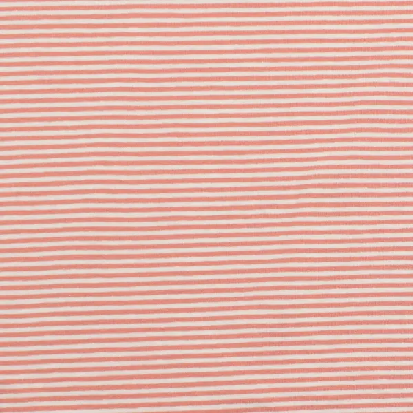 Baumwolljersey kleine Streifen apricot/cremweiss