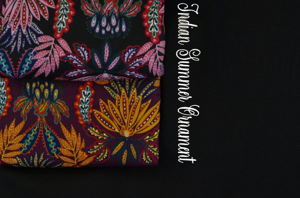 Viskose Webware Indian Summer Ornament by Bienvenido Colorido, schwarz