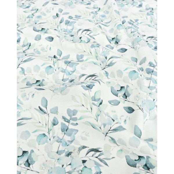 Baumwolljersey Eykalyptus mint naturweiss