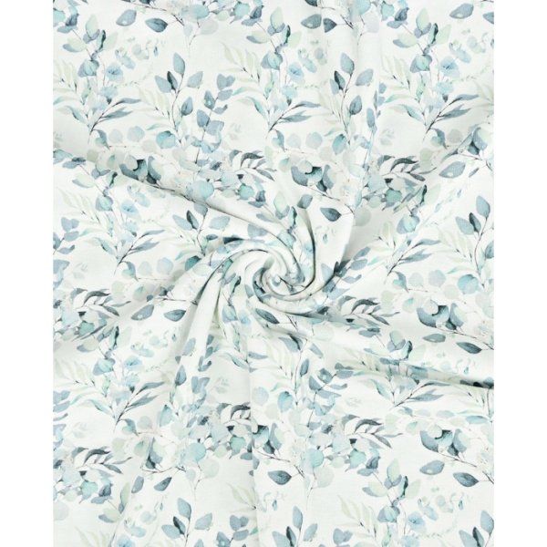 Baumwolljersey Eykalyptus mint naturweiss