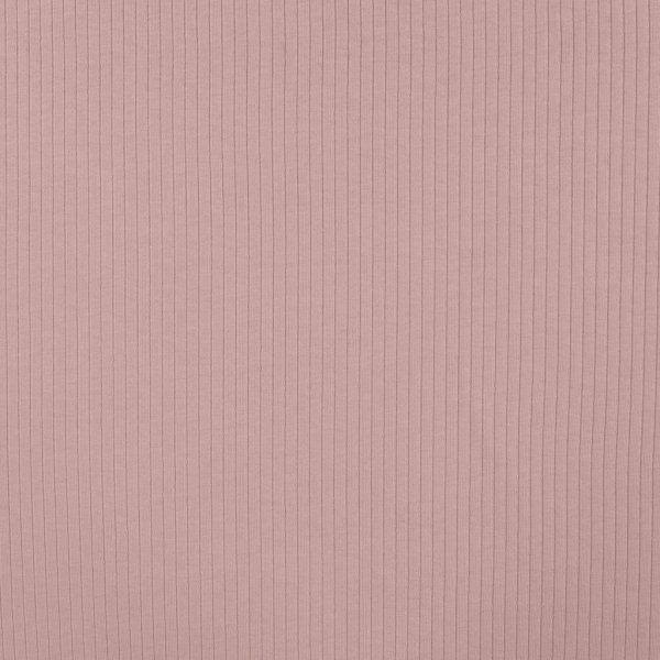 Baumwolljersey Ripjersey uni dusty pink