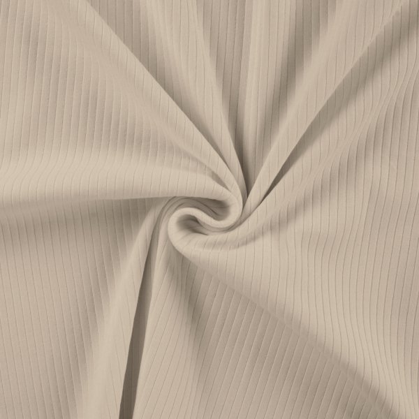 Baumwolljersey Rippjersey uni sand
