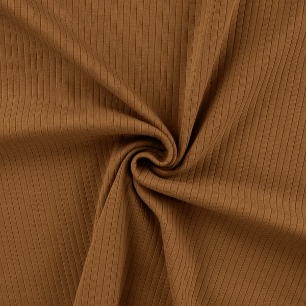 Baumwolljersey Rippjersey uni caramel