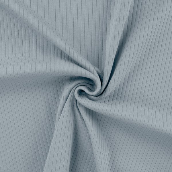 Baumwolljersey Rippjersey uni dusty blue