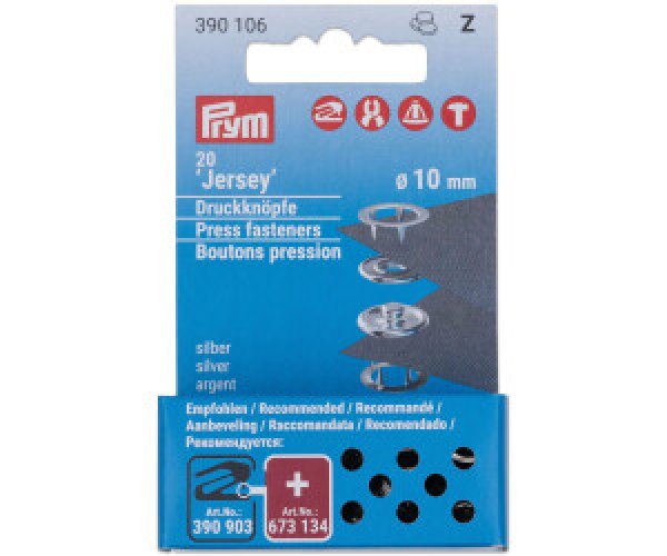 Prym Nähfrei 20 Jersey Druckknöpfe Ø 10 mm silberfarbig - Nachfüllpack ie