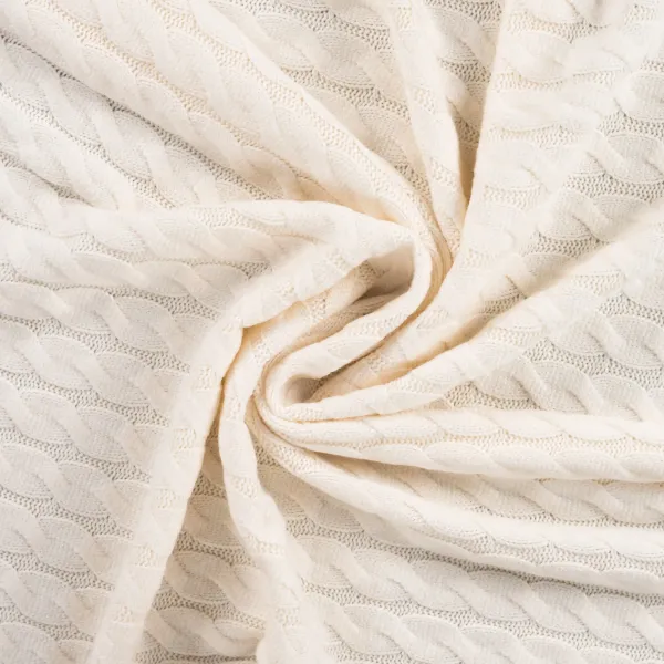 Strickstoff„Nordic Cable Matilda“ – Zopfmuster,  ecru