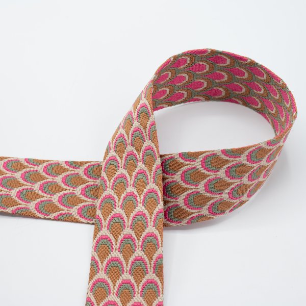 Gurtband 50mm Bögen kupfer/pink