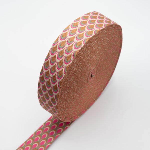Gurtband 50mm Bögen kupfer/pink