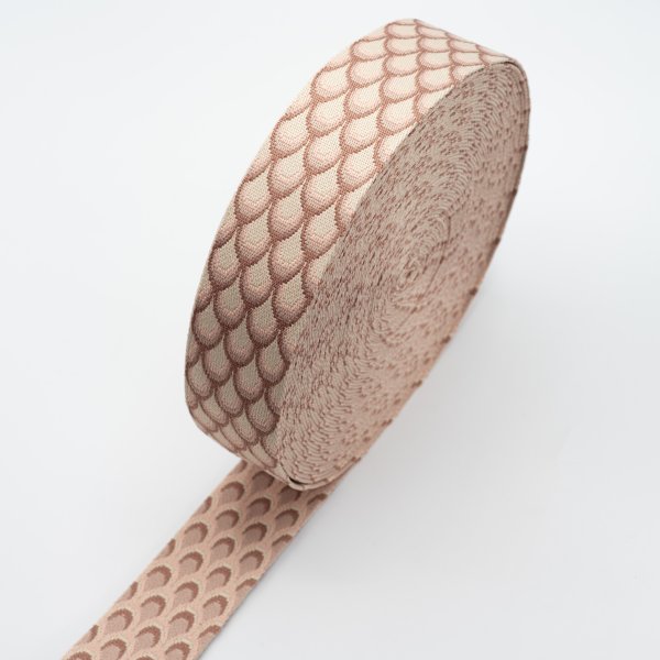 Gurtband 50mm Bögen beige/altrosa